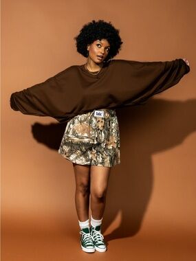 New! Dressed in LALA Brat Cropped Pullover in Chocolate Brown - L/XL